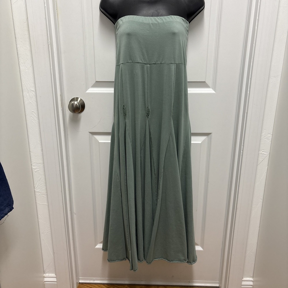 Sage Boho Organic Strapless Flowy Maxi Dress - Size S/M